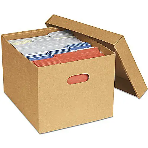 Personalized Empty Archive Storage Box Brown Kraft Paper Document