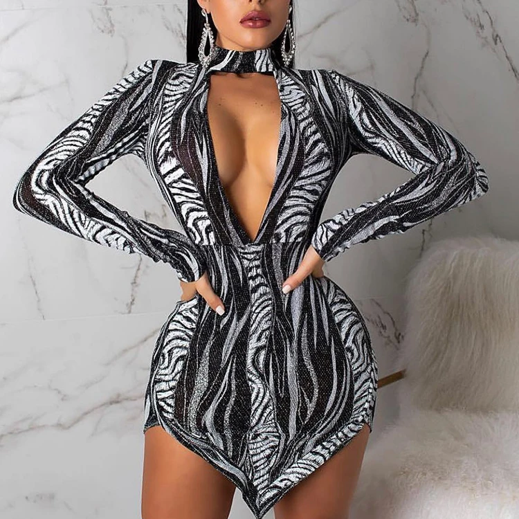 

Europea style hot selling autumn women open chest nightclub wear sexy long-sleeved dress, Shown