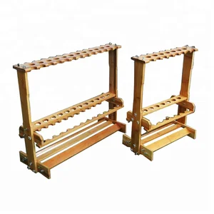 Wholesale 12holes-26holes fishing rod display stand, wooden fishing rod rack, fishing rod rack