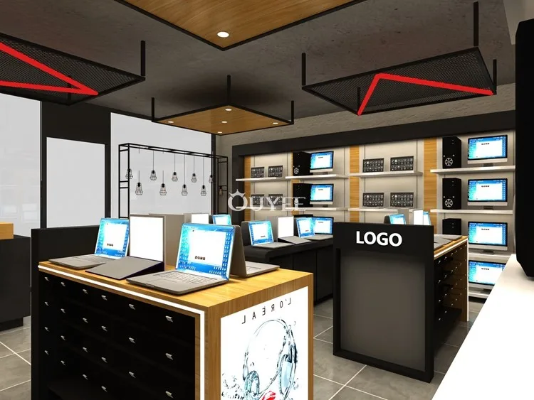 Electronics Store Counter Interior Decoration Design Mobile Phone