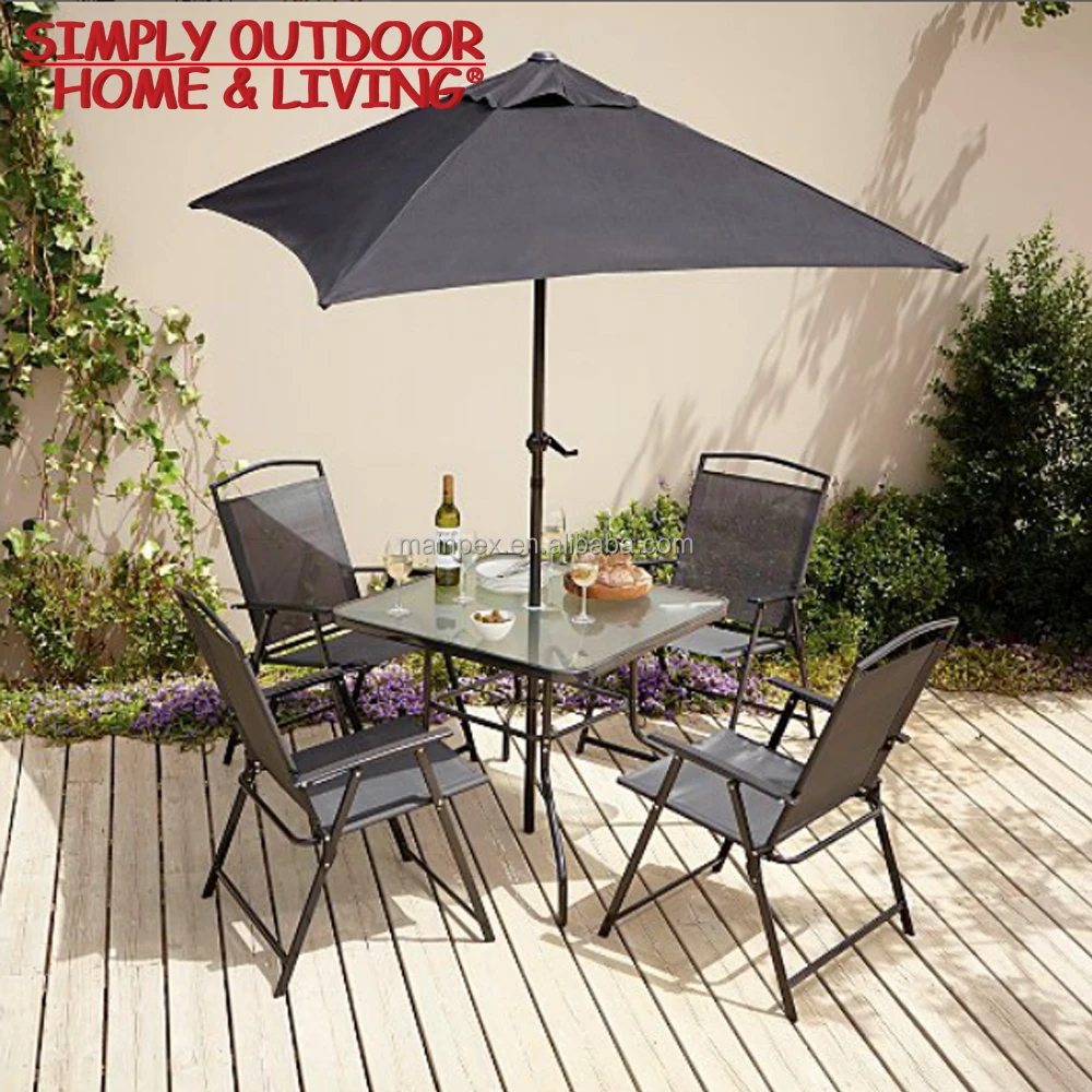 folding patio set with umbrella