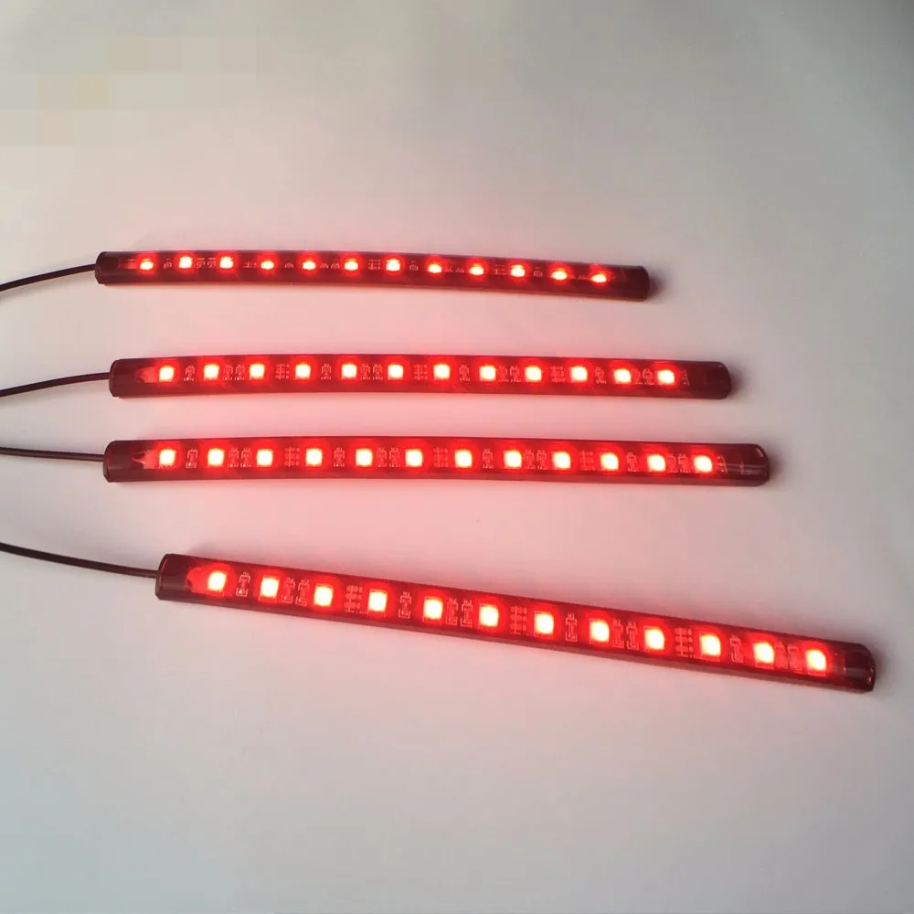 4pcs 12leds Color Changing Car Interior Led Atmosphere Lamp New12v Dc