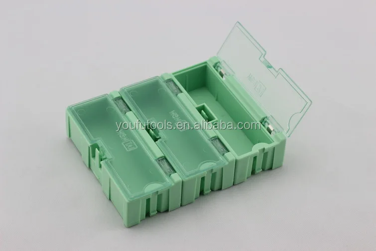 Hilitand SMT Storage Boxes,50pcs Electronic Components Mini Storage Case SMT SMD Assortment Box Container with Lids