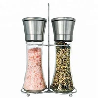 

Premium Salt and Pepper Grinder Set of 2/Brushed Stainless Steel Pepper and Salt Mill/6oz salt and pepper grinder for sale