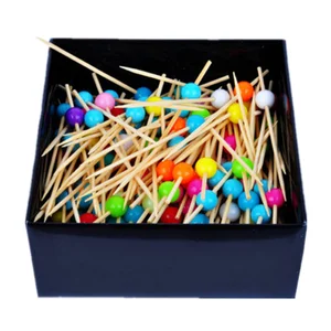 2019 Jewelry top decoration bamboo cocktail picks fruit food sticks in new fashion styles