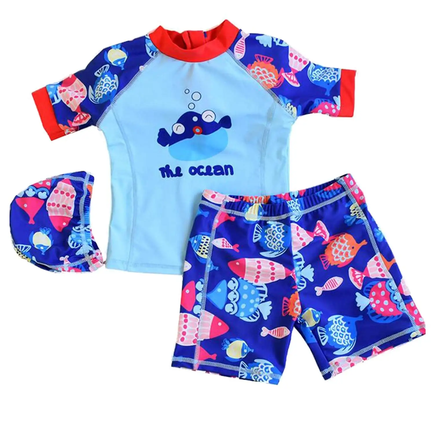 baby sunsuit and hat