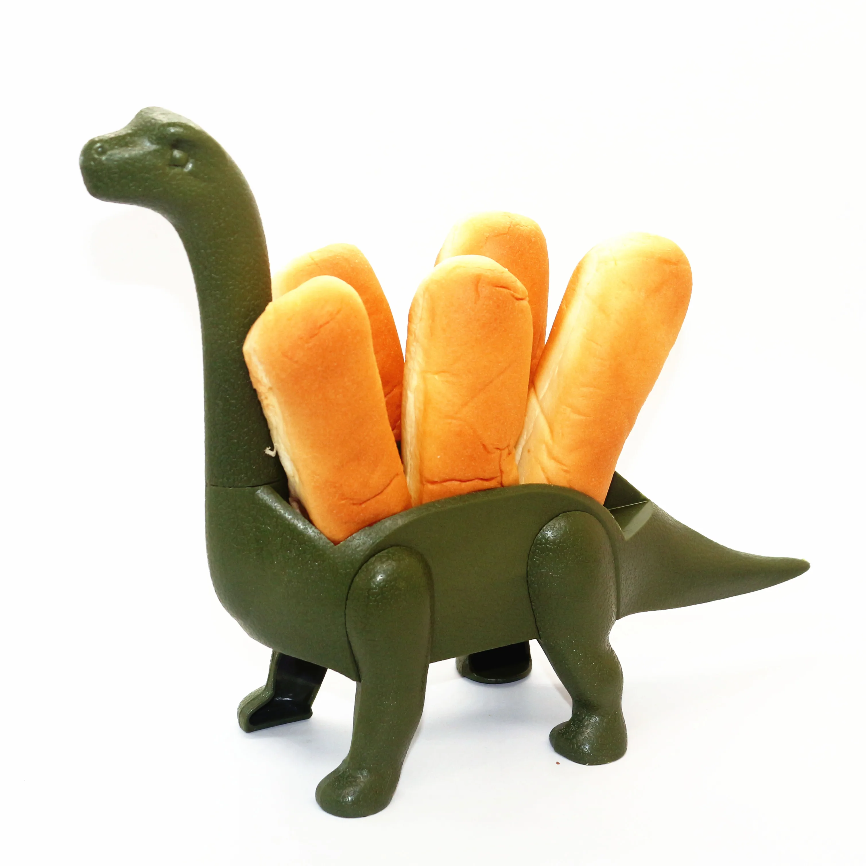 

CHRT Kids Dino Taco Stand Food Grade ABS Plastic Long Neck Dinosaurs Taco Holder Set, Green