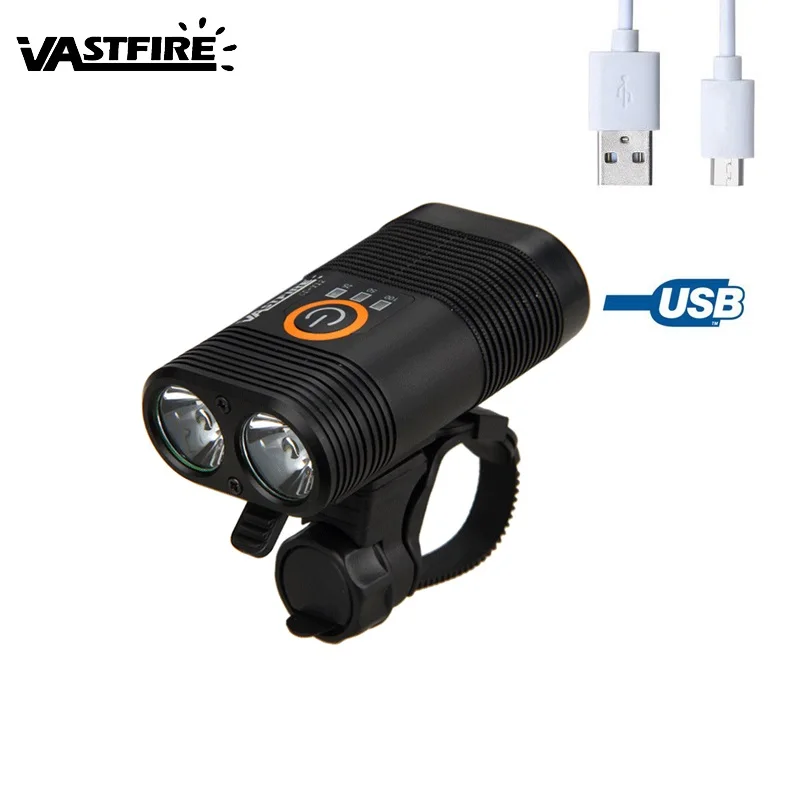 

Adjustable USB 1000 LM Rechargeable built-in battery Bicycle light Front Bike, Black