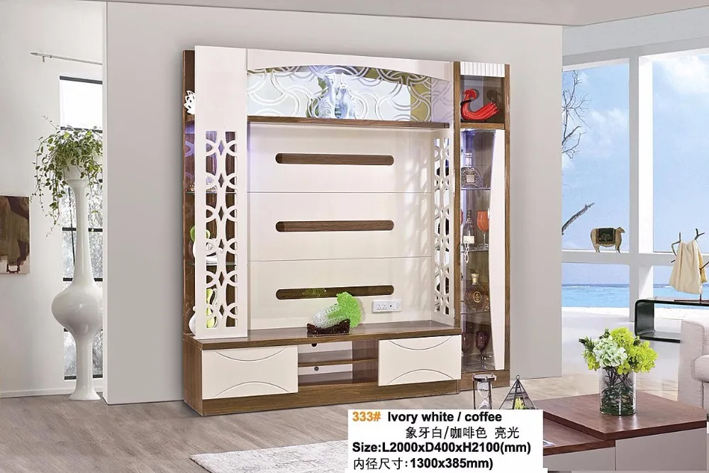 Modern Competitive Price With Showcase For Wine Tv Stand Lvory White And Coffee Glass Wall Units Designs In Living Room Pictures Buy Universal Tv