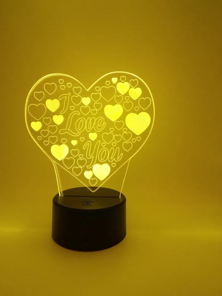 Night Light USB Plug in and Battery Also Customizable Gifts for Lovers 3D LED