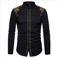 

lx20618a western style fashion embroider men long sleeve clothes casual shirt