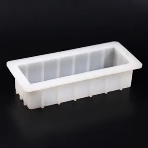 Kangde New Hottest Sale Loaf Soap Silicone Mold 8 Rectangular White Mold , Rectangular Loaf Soap Mold For Soap