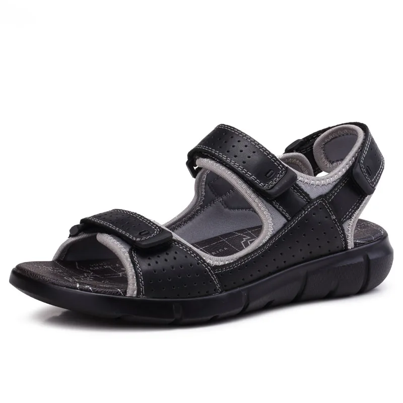 

YT New men's leather beach shoes summer slippers outdoor plus size men's sandals for men, Picture