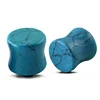 6~12 mm Synthetic turquoise Stone Round Double Flare Saddle flesh tunnels ear piercing plugs