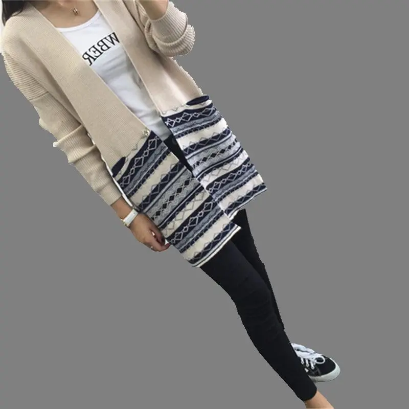 Europe United 2016 Autumn font b Winter b font New Fashion Women Knitting Coat Loose Big