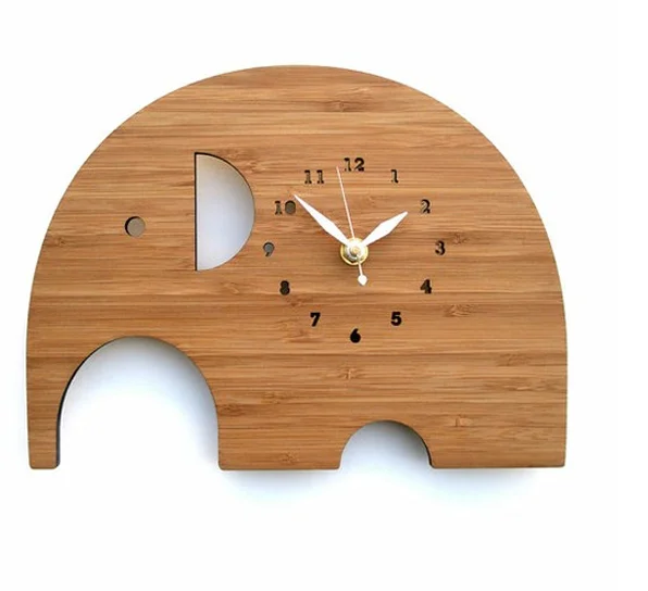 Useful customized shape of wooden clock