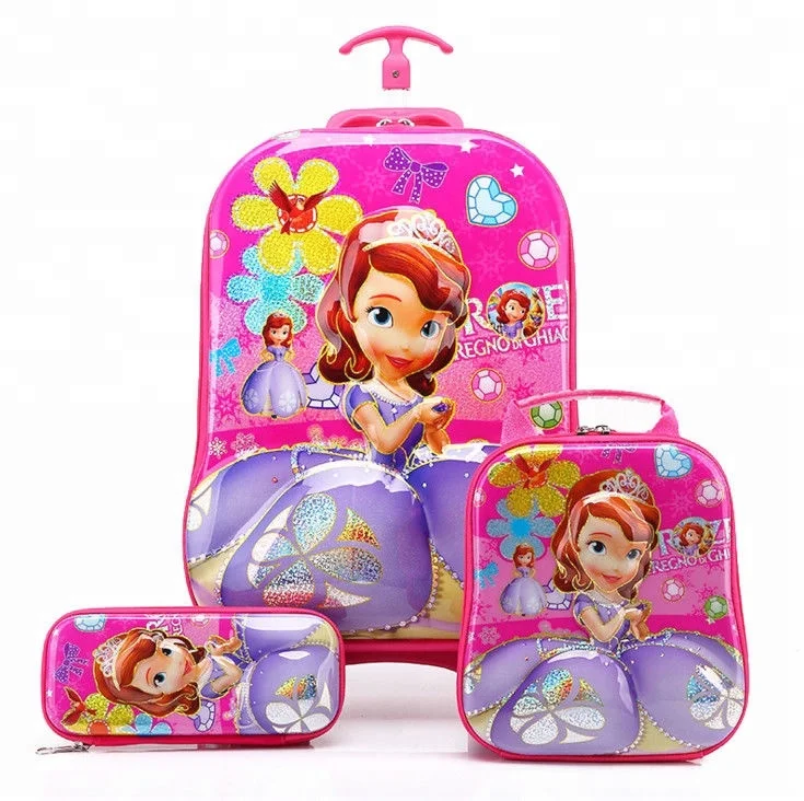 

Kids Luggage Set Children Travel Trolley Hard Shell Suitcase School Bag, Hard shell trolley school bag