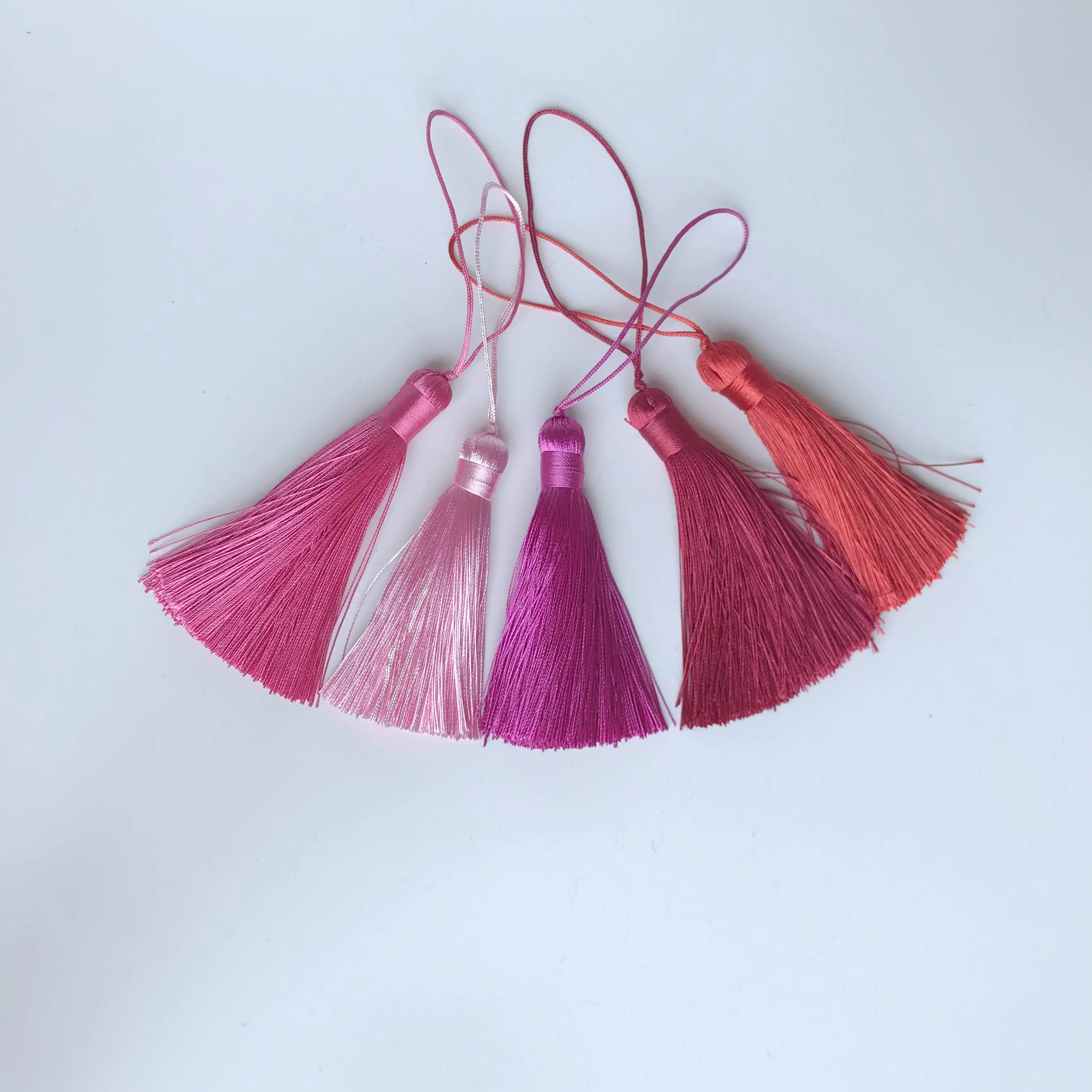 
8cm Colorful High Quality Mini Cotton Tassel With Loop 