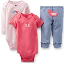 Original Carters Baby Boys Girls Clothings Sets Carters Baby Models Bodysuits Pants 3pcs Set There are