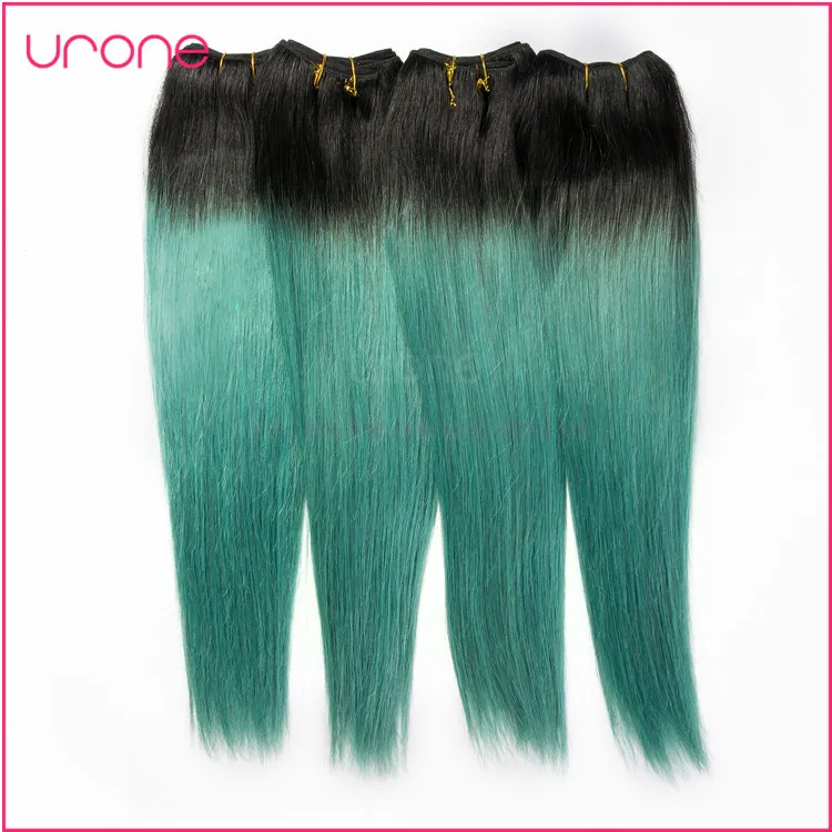 Buy New Arrival Green Ombre Hair Extensions 4 Bundles Brazilian