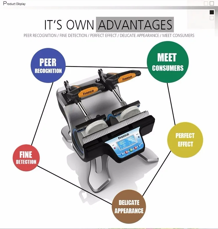 Details about   Freesub Automatic Double Mug Heat Press ST-210 Sublimation Transfer Printer USA 