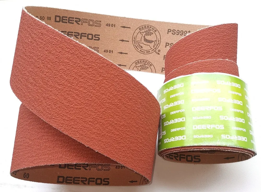 red ceramic sanding 60 grit jumbo deer emery abrasive cloth roll