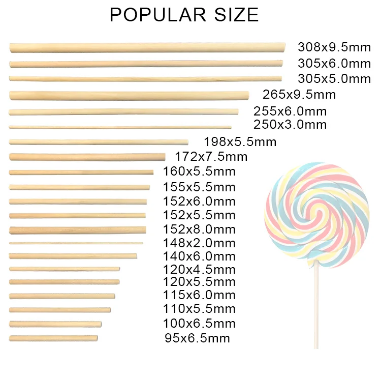 Food Grade White Birch Hot Sale Cheap Custom  Wood Round Bar  Sticks