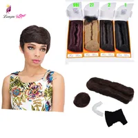 

Short Piexe Style Malaysian Straight Virgin Human Hair Short Cut Weave Bump 28 pieces Hair Weave Full Head Hair Extensions