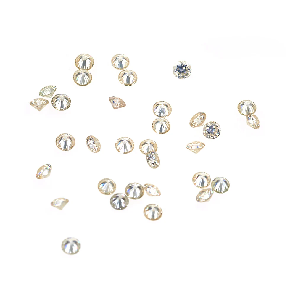

GIGAJEWE Wholesales Moissanite Round Brilliant Cut 1.0mm Loose Gemstone Beads Yellowish Moissanite Diamond For Jewelry Making, White