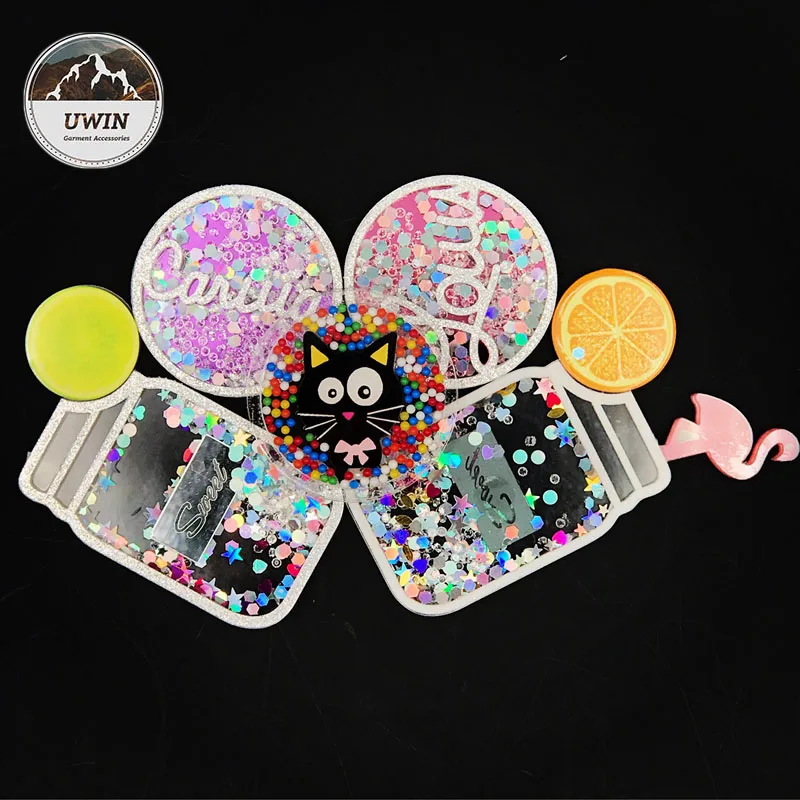 Newest Acrylic Accessories With Sequin Glitter