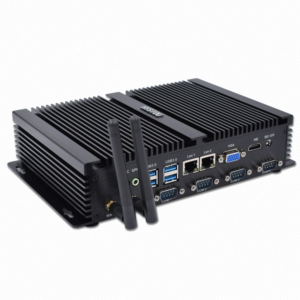 

Cheap Industrial PC Dual Lan Fanless PC With 4 RS232 VGA Display Celeron 1007u