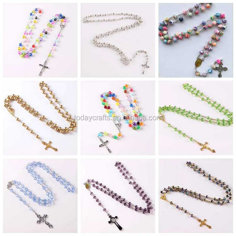 2017 Plastic Pearls Beads Pray Rosary 6 Mm Round Bead Catholic Fashion