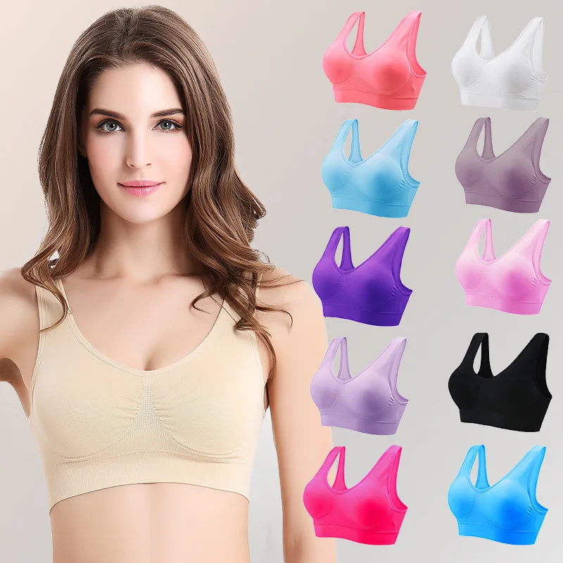 

Women Seamless Sleep Bra with Removable Pads Activity Gym Sports Wear Plus Size Yoga Bra Underwear