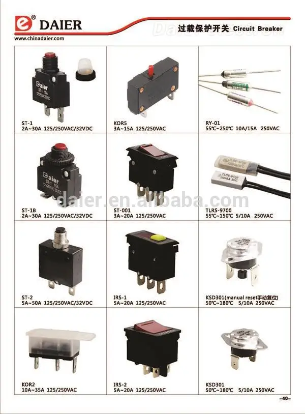 ST-001 Rocker Switch Type Circuit Breaker