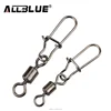 ALLBLUE Ball Bearing Rolling Power Swivels Duo Lock Snaps Solid Rings Fishing Connector Equipment Ocean Boat Fishing Lure