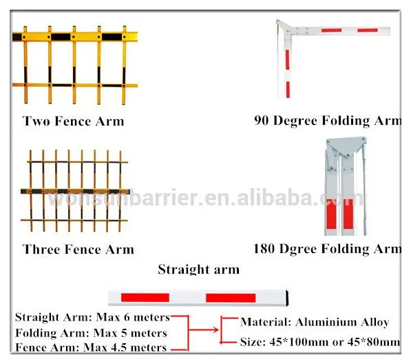 Folding Arm Barrier Flexible Barrier Gate Arms Automatic Parking Gates