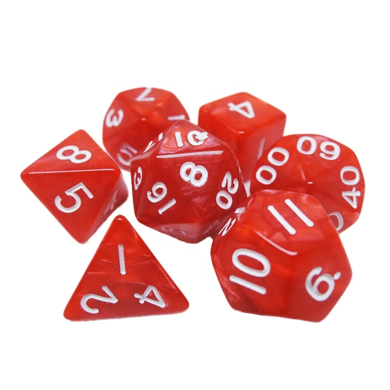 

Hot selling Acrylic Marble polyhedral dice sets for game