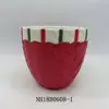 Wholesale christmas custom ceramic bowl, painting like wool knitting red bowl