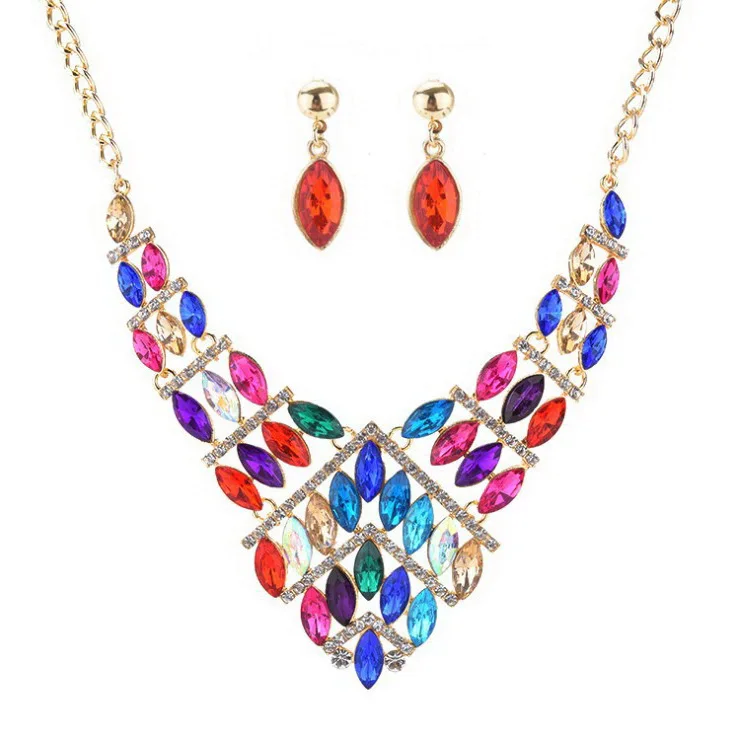 

Exaggerated diamond necklace fashion jewelry set 2018, N/a