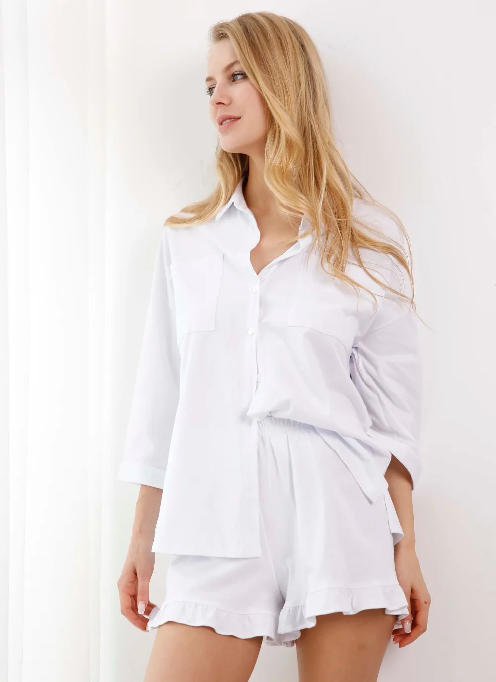 Top Selling White Comfort Pajamas Set/long Sleeve Sleepwear Comfort Pj Set Buy Petite Pajama