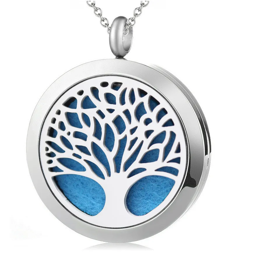 

Essential Oil Diffuser Necklace,Tree of Life Surgical Grade 316l Stainless Steel Aromatherapy Pendant Jewelry Necklace