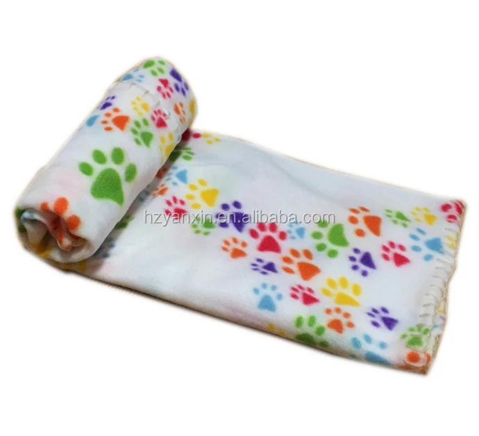 Washable Fleece Blanket Dog Paw Print Polar Fleece Blanket Dog Blanket