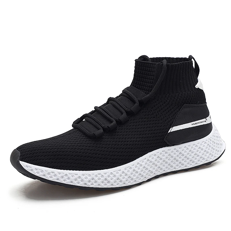 

2020 stylish latest design black sneakers flat men athletic works shoes, Optional