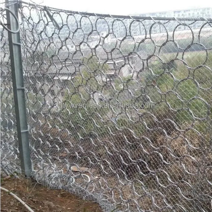 Debris Ring Netting Rockfall Fence Rope Steel Netting For Flexible ...