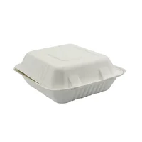 

8"x8" To Go Disposable Biodegradable Dinnerware Bagasse Food Container