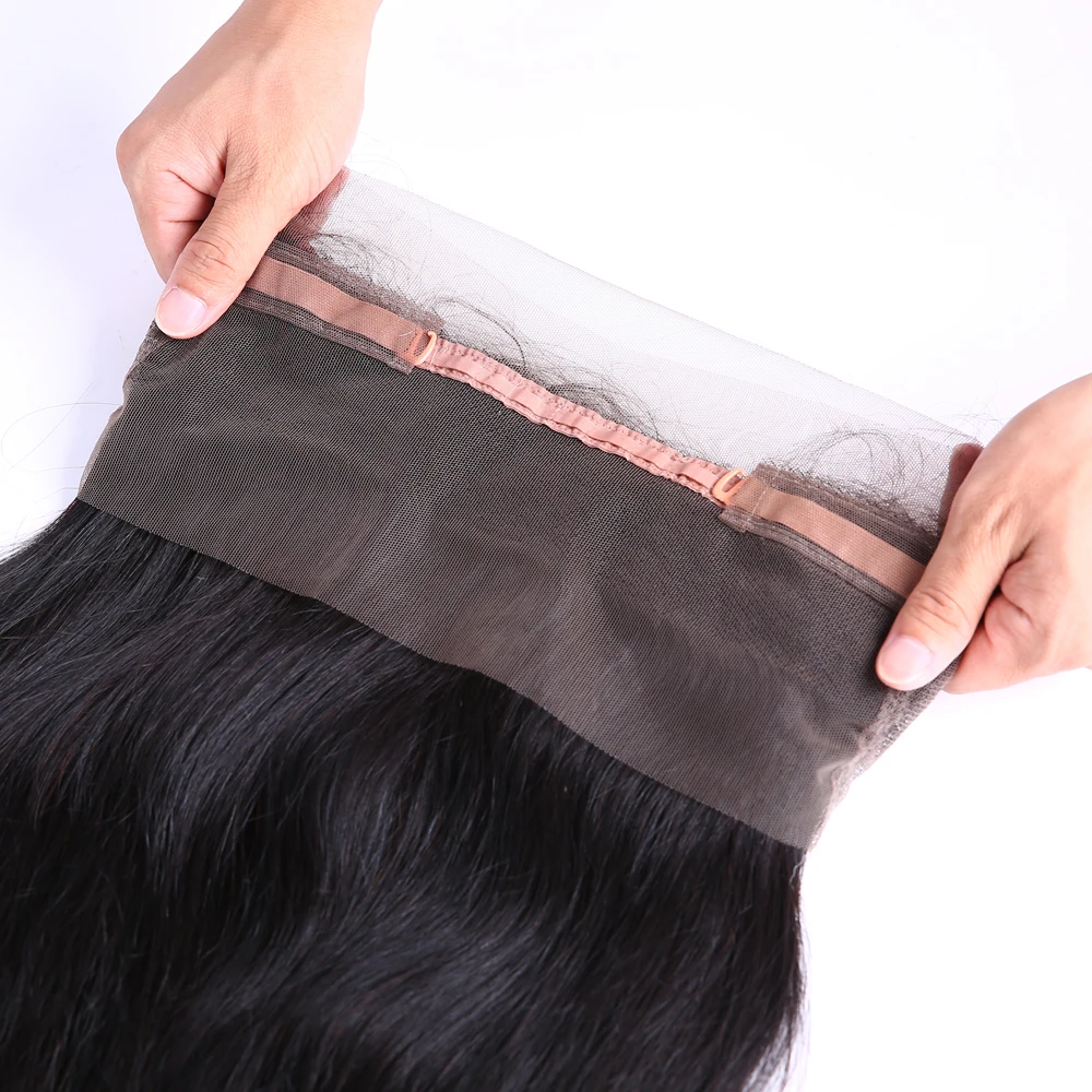 

100% virgin straight 12 14" 16" 18" 20" 22" silk base 360 lace frontal closure