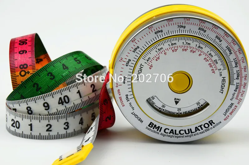 Etopoo 0150cm Aluminum Bmi Measure Tape Bmi Body Tape Bmi Calculator
