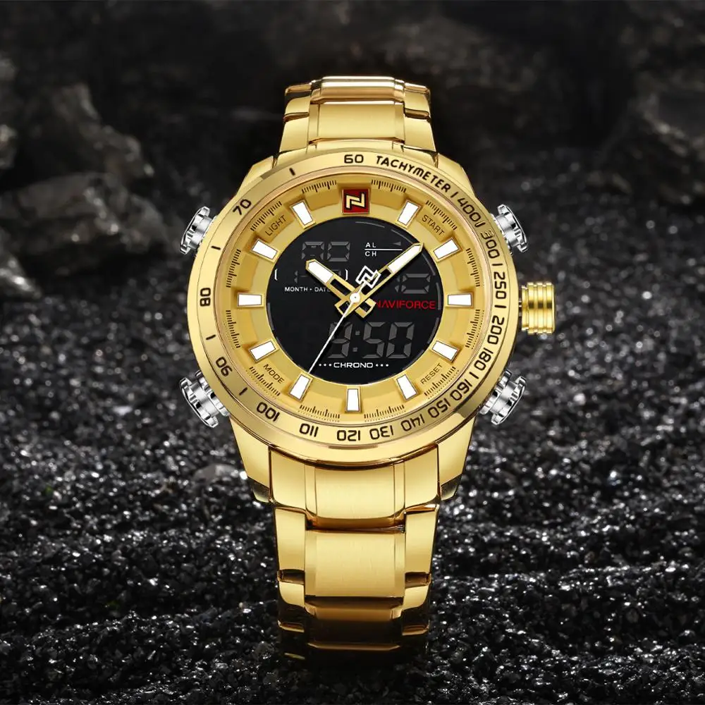 

Naviforce ODM steel band men quartz wrist watch with cheap price