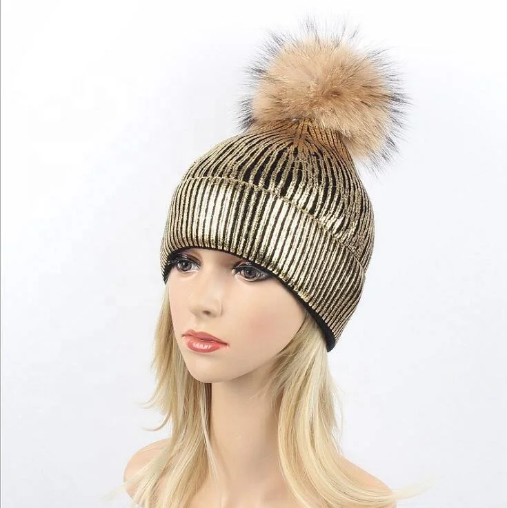 

Wholesale Fashion Knitted fur wool hat