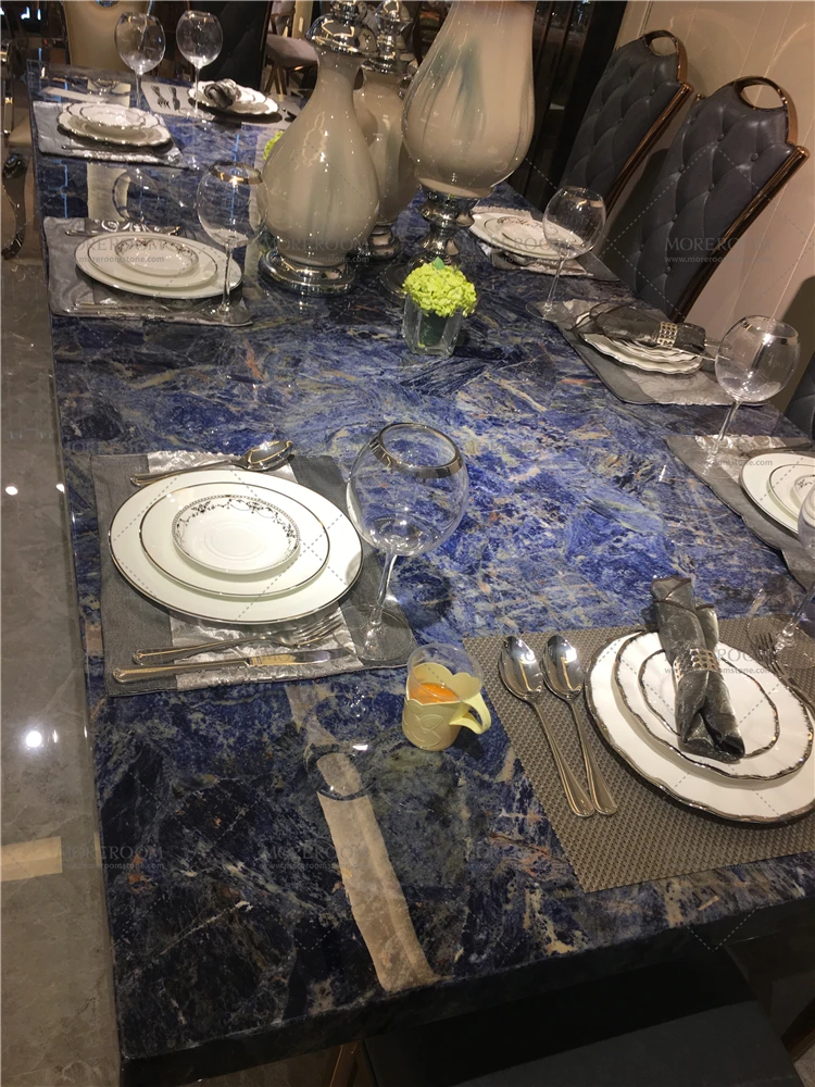 blue marble table top